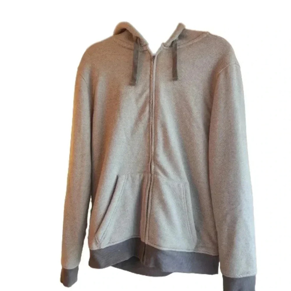HYBRID Threads cult fav full zip grey and black hooded jacket   Size Medium - Picture 1 of 6